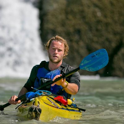 Charlie kayaking